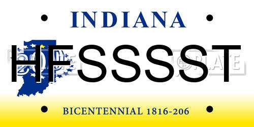 HFSSSST Indiana License Plate