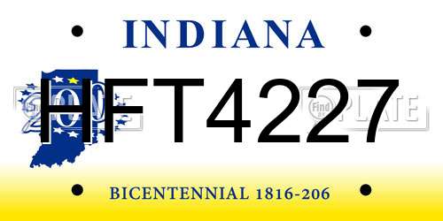 HFT4227 Indiana License Plate