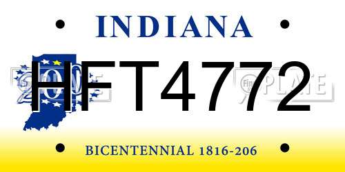 HFT4772 Indiana License Plate
