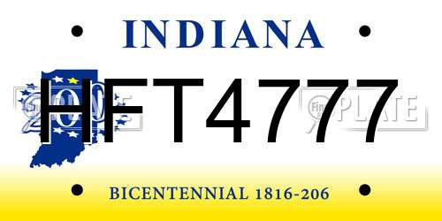 HFT4777 Indiana License Plate