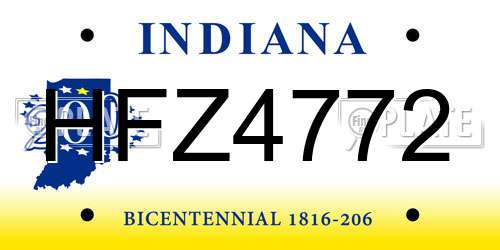 HFZ4772 Indiana License Plate