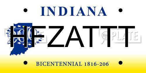 HFZATTT Indiana License Plate