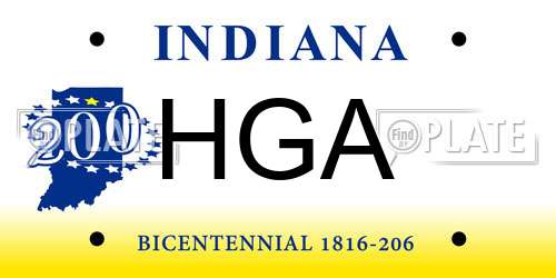 HGA Indiana License Plate