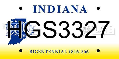 HGS3327 Indiana License Plate