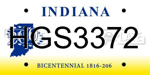 HGS3372 Indiana License Plate