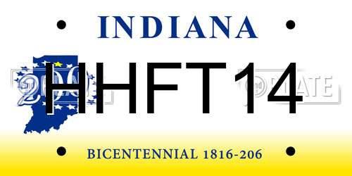 HHFT14 Indiana License Plate