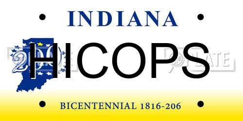 HICOPS Indiana License Plate