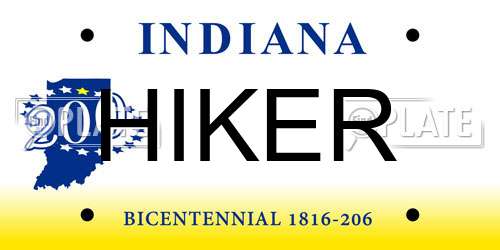 HIKER Indiana License Plate
