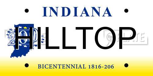 HILLTOP Indiana License Plate