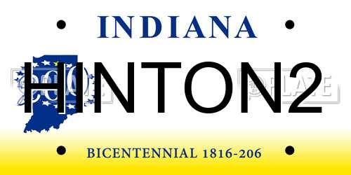 HINTON2 Indiana License Plate