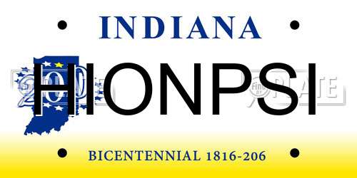 HIONPSI Indiana License Plate
