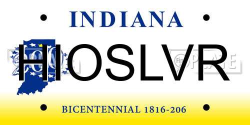 HIOSLVR Indiana License Plate