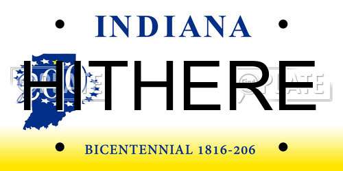 HITHERE Indiana License Plate
