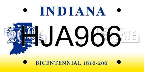 HJA966 Indiana License Plate