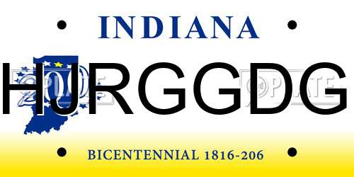 HJRGGDG Indiana License Plate