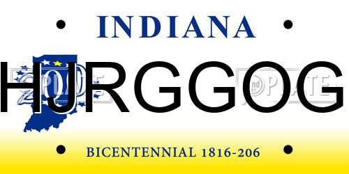 HJRGGOG Indiana License Plate