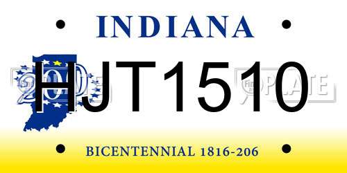 HJT1510 Indiana License Plate