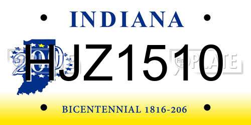 HJZ1510 Indiana License Plate