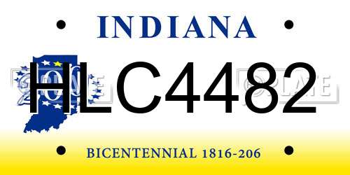 HLC4482 Indiana License Plate