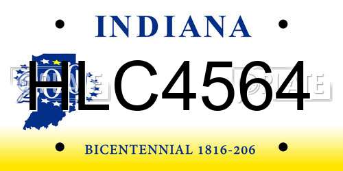 HLC4564 Indiana License Plate