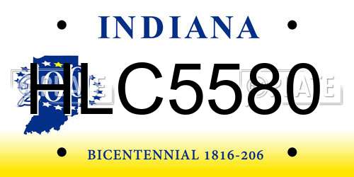 HLC5580 Indiana License Plate