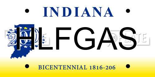HLFGAS Indiana License Plate