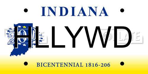 HLLYWD Indiana License Plate