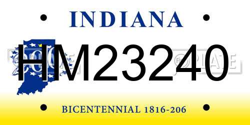 HM23240 Indiana License Plate