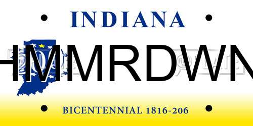 HMMRDWN Indiana License Plate
