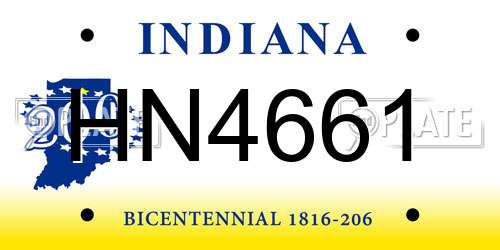 HN4661 Indiana License Plate