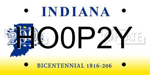 HO0P2Y Indiana License Plate