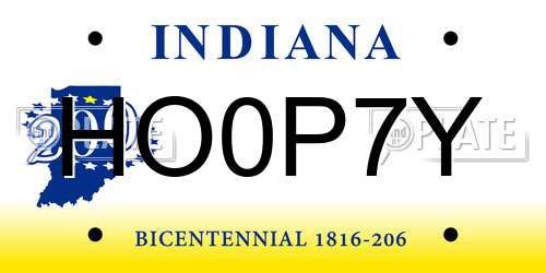 HO0P7Y Indiana License Plate