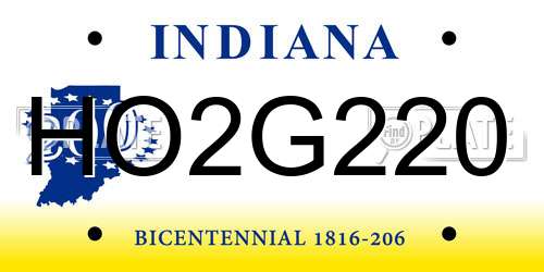 HO2G220 Indiana License Plate