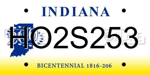 HO2S253 Indiana License Plate