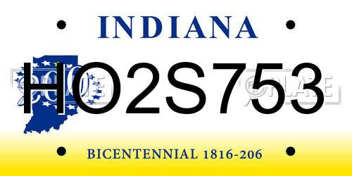 HO2S753 Indiana License Plate