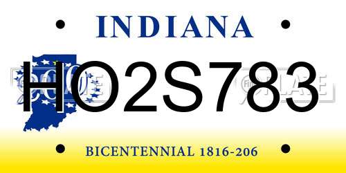 HO2S783 Indiana License Plate