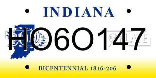 HO6O147 Indiana License Plate
