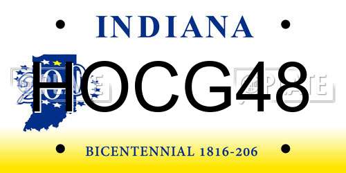 HOCG48 Indiana License Plate