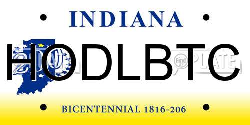 HODLBTC Indiana License Plate