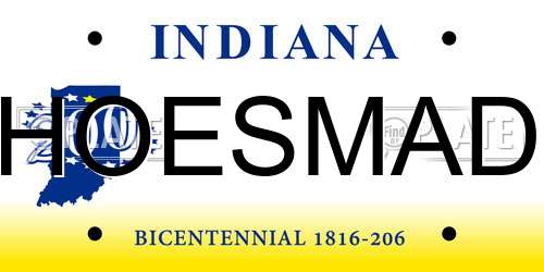 HOESMAD Indiana License Plate