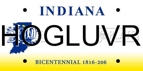 HOGLUVR Indiana License Plate