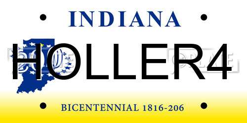 HOLLER4 Indiana License Plate