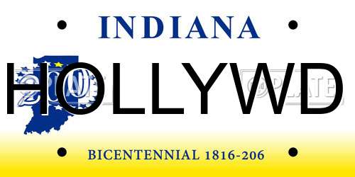 HOLLYWD Indiana License Plate