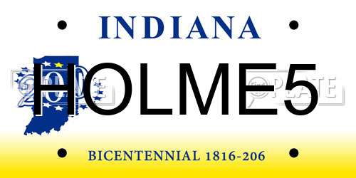 HOLME5 Indiana License Plate