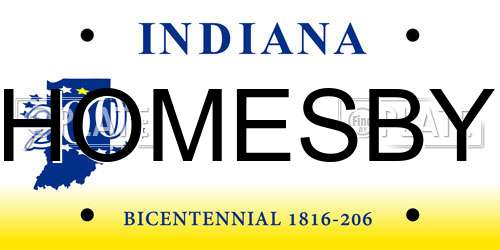 HOMESBY Indiana License Plate