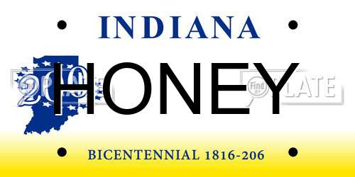 HONEY Indiana License Plate