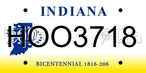 HOO3718 Indiana License Plate