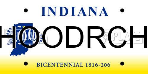 HOODRCH Indiana License Plate