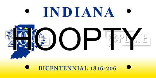HOOPTY Indiana License Plate