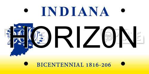 HORIZ0N Indiana License Plate